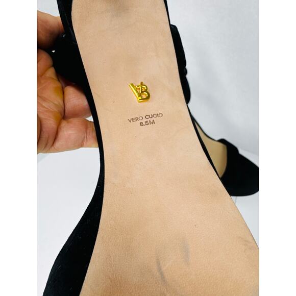 Veronica Beard black suede Darcelle Ankle Strap Stiletto Sandal (Women) 8.5 - Picture 6 of 11